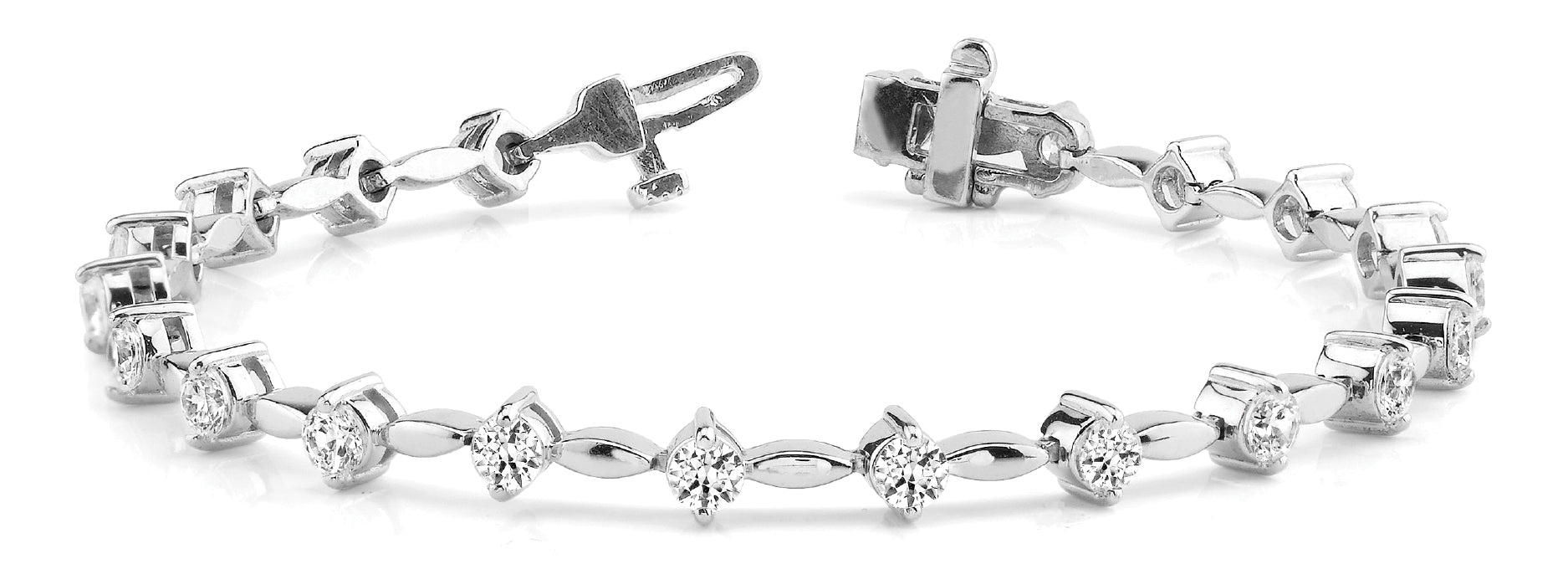 Elegant 1 Carat Total Weight Diamond Bracelet with SI1-SI2 G-H Quality Stones