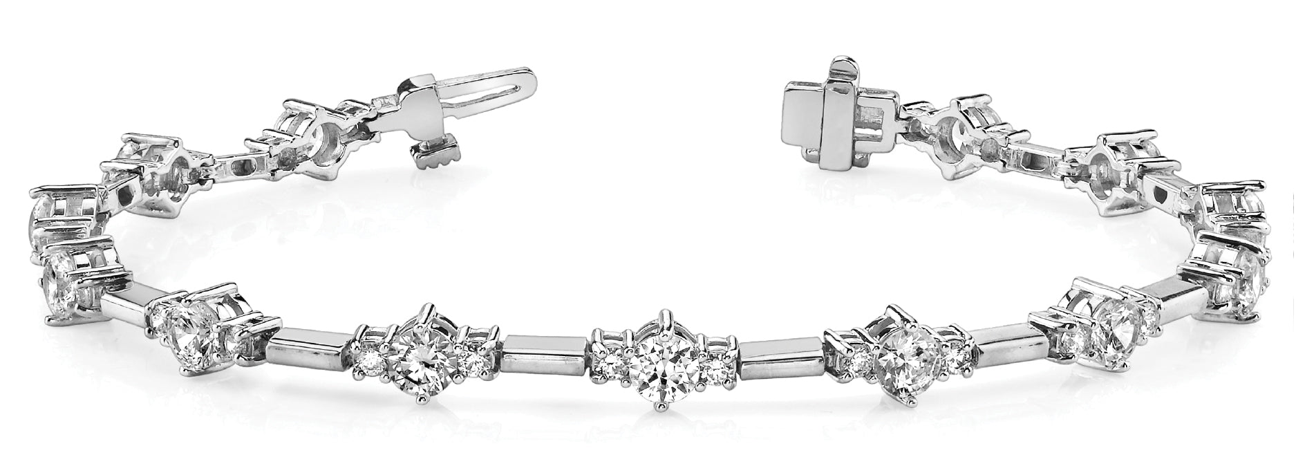 Elegant 1.5 Carat Total Weight Diamond Bracelet with SI1-SI2 G-H Stones