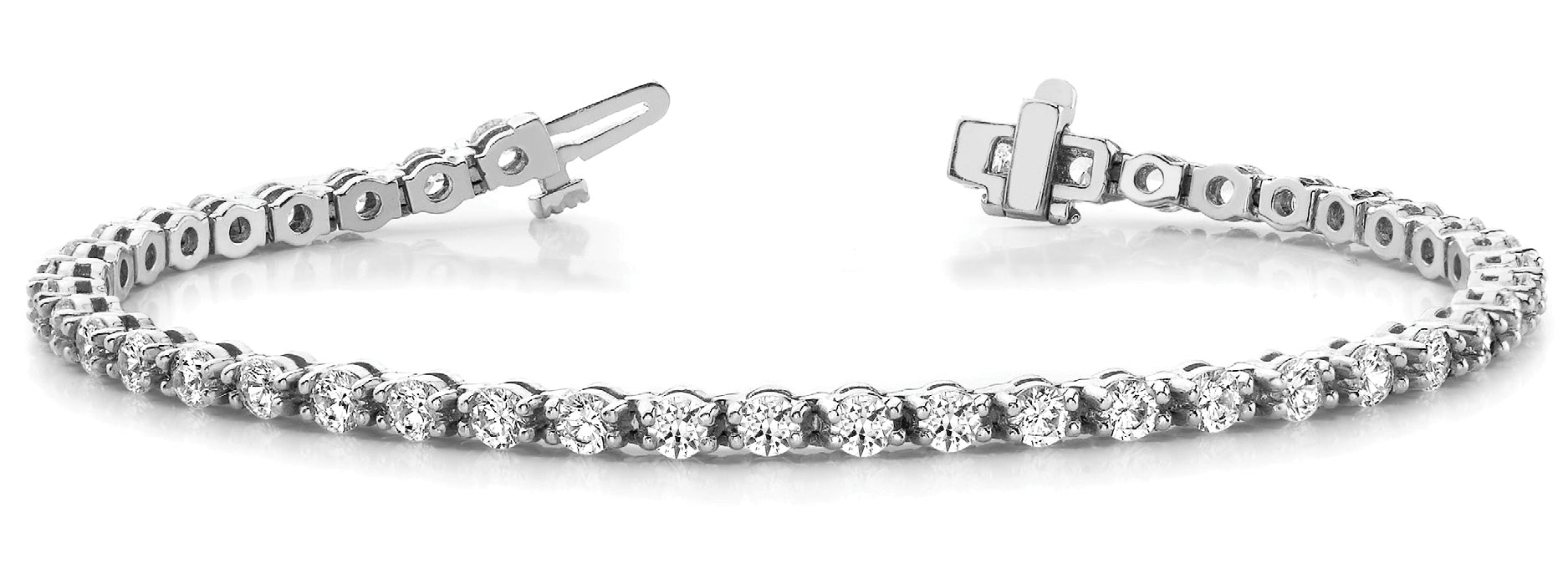 Elegant Three Carat Total Weight Diamond Bar Link Bracelet in G-H SI1-SI2 Quality