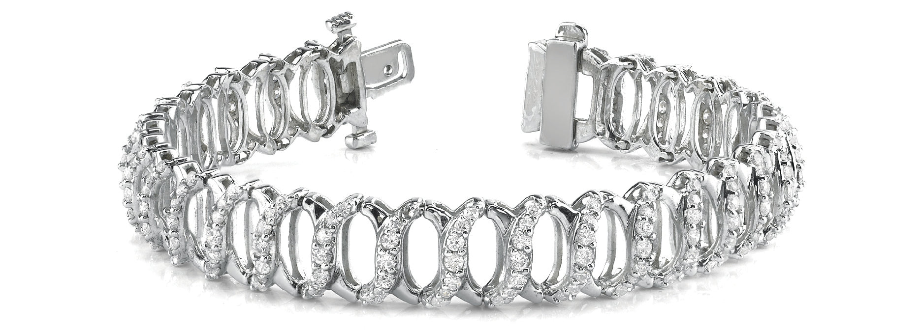 5 Carat Total Weight Diamond Bracelet with SI1-SI2 G-H Quality Stones