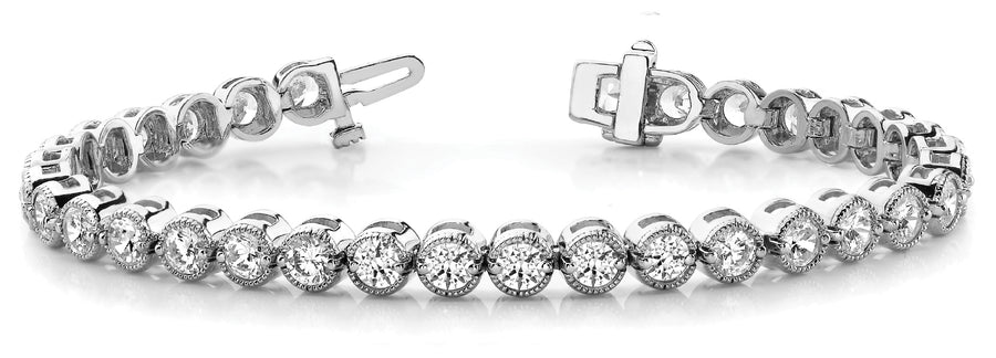 Elegant Prong-Set Diamond Bracelet with 5.75 Carat Total Weight in G-H SI1-SI2 Quality