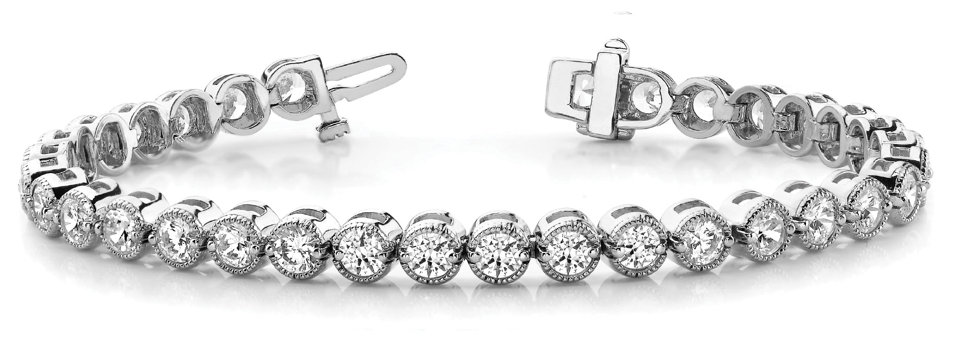 3.76 Carat Total Weight Diamond Line Bracelet with Prong Setting in SI1-SI2 G-H Quality