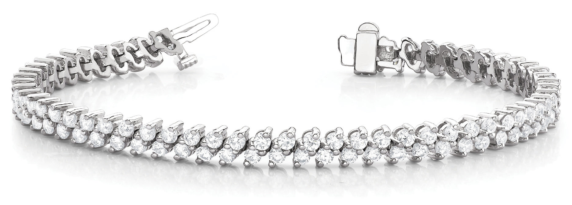5.22 Carat Total Weight Diamond Bracelet with SI1-SI2 G-H Quality Stones