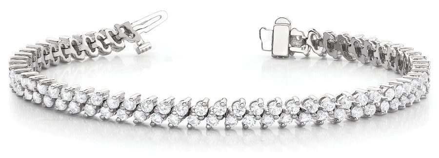 5.22 Carat Total Weight Diamond Bracelet with SI1-SI2 G-H Quality Stones