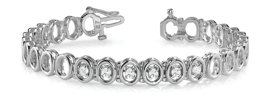 Elegant Diamond Bracelet with 3/8 Carat Total Weight SI1-SI2 G-H Quality Stones