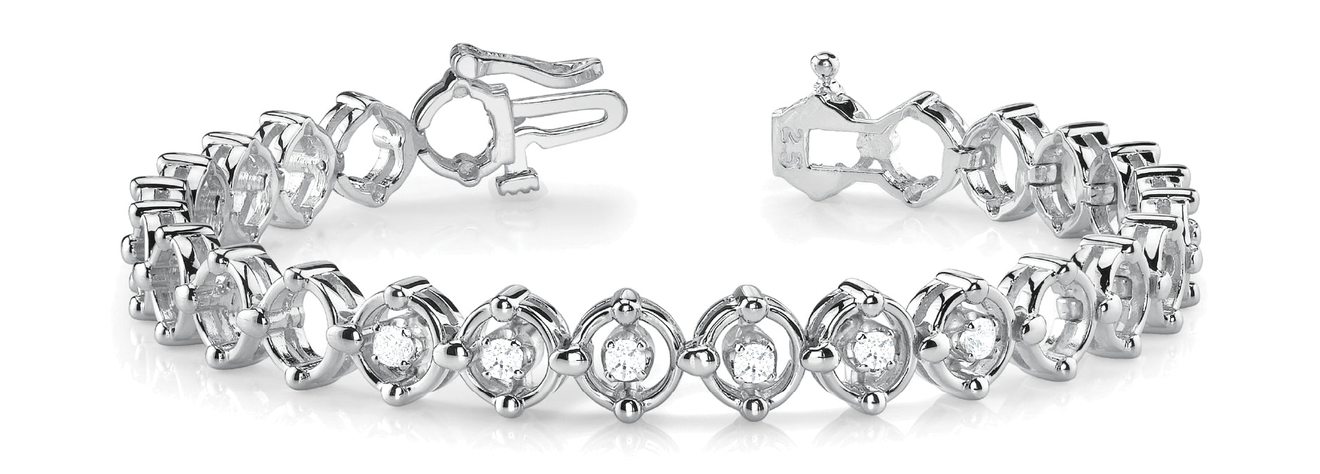 Elegant Diamond Bracelet with 1/4 Carat Total Weight SI1-SI2 G-H Quality Stones
