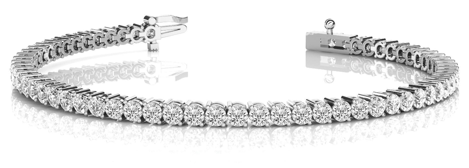 Elegant Prong-Set Diamond Bracelet with 6 Carat Total Weight in G-H SI1-SI2 Quality