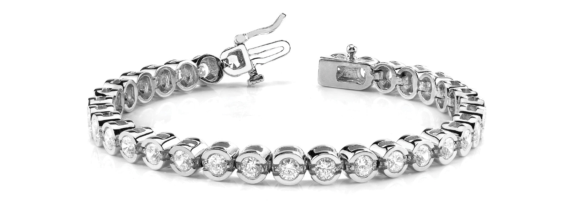 Elegant Bezel-Set Diamond Bracelet with 1 Carat Total Weight in G-H Color