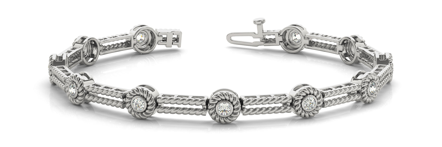 Elegant 3/4 Carat Total Weight Diamond Bracelet with SI1-SI2 G-H Quality Stones