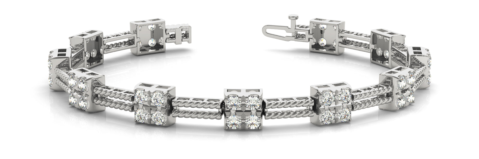 Elegant Diamond Bracelet with 7/8 Carat Total Weight SI1-SI2 G-H Quality Stones