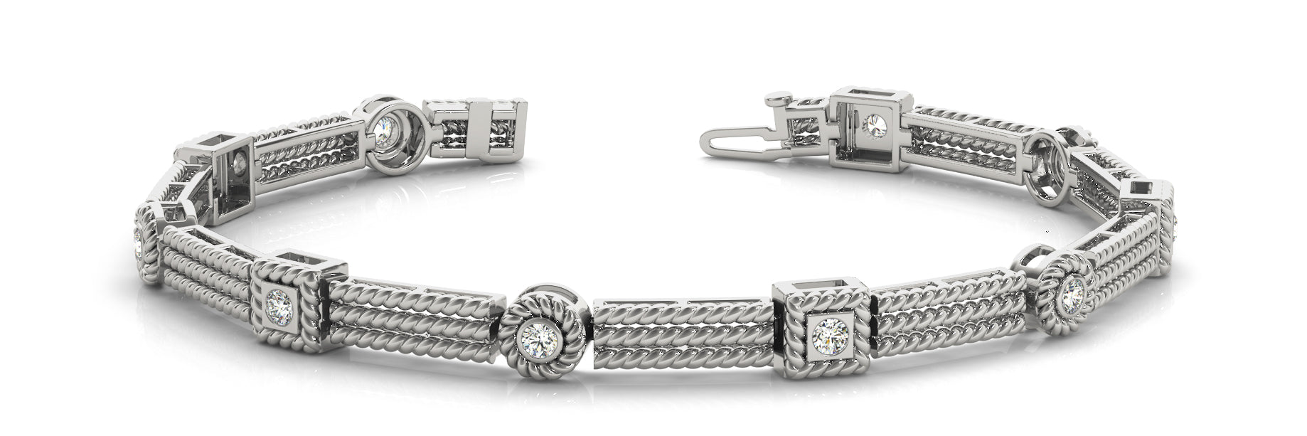 Three-Quarter Carat Total Weight Diamond Bracelet with SI1-SI2 G-H Quality Stones