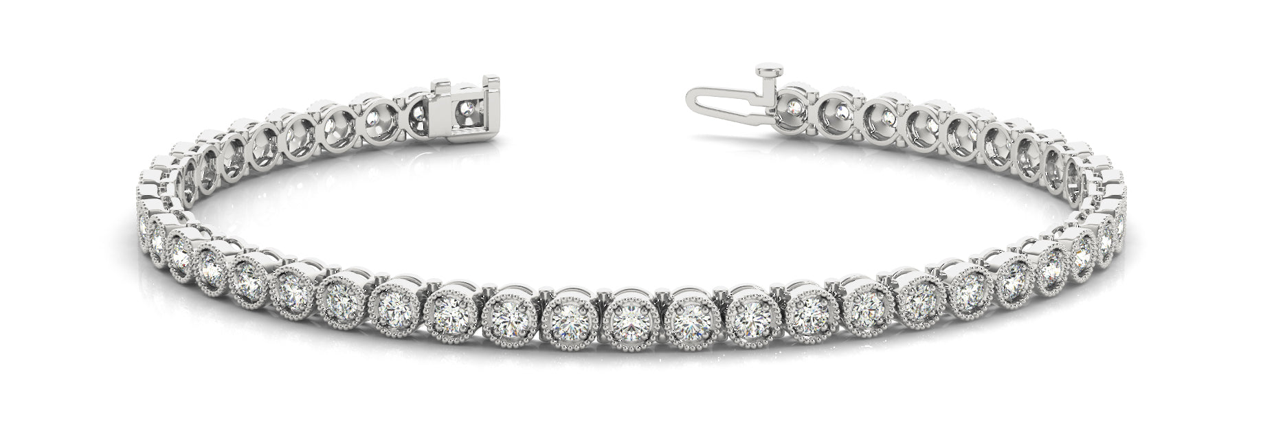 Elegant Prong-Set Diamond Bracelet with 0.90 Carat Total Weight in G-H SI1-SI2 Quality