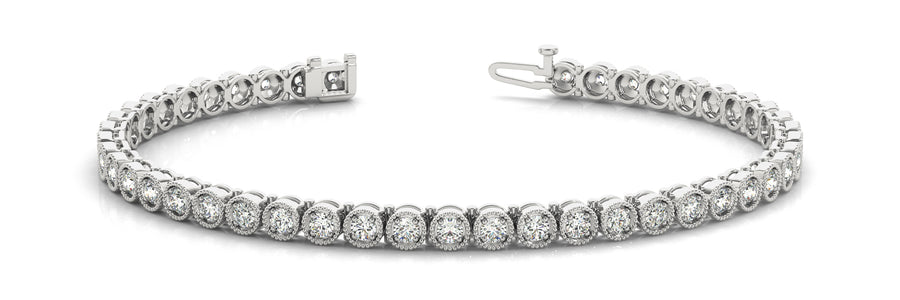 Elegant Prong-Set Diamond Bracelet with 0.90 Carat Total Weight in G-H SI1-SI2 Quality