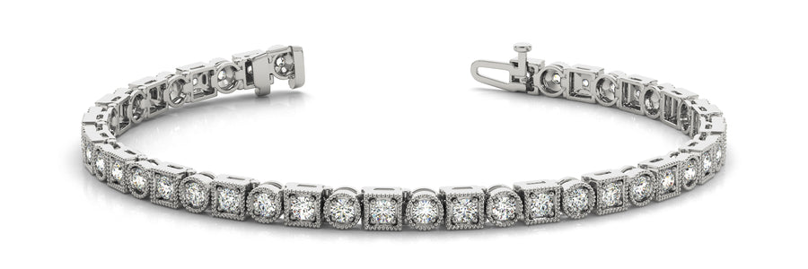 Elegant Prong-Set Diamond Bracelet with 0.92 Carat Total Weight in G-H SI1-SI2 Quality
