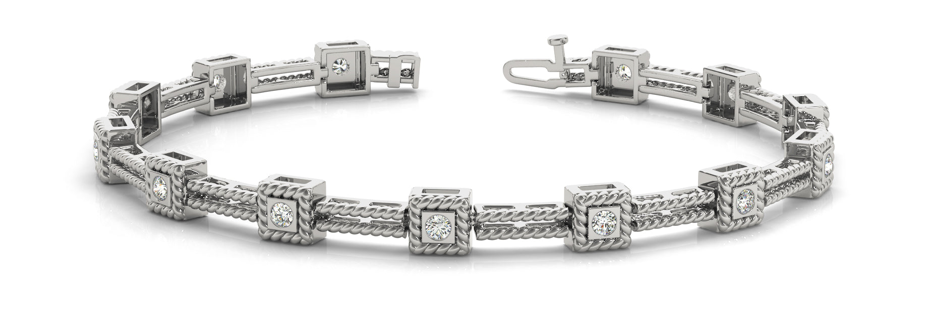 Elegant Diamond Bracelet with 1/4 Carat Total Weight SI1-SI2 G-H Quality Stones