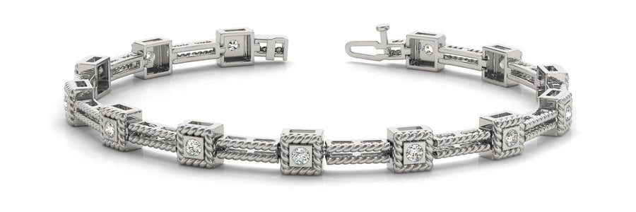 Elegant Diamond Bracelet with 1/4 Carat Total Weight SI1-SI2 G-H Quality Stones