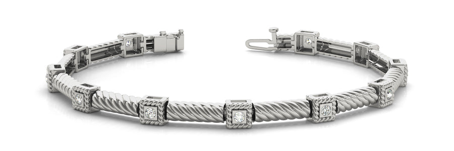Elegant Diamond Bracelet with 0.22 Carat Total Weight SI1-SI2 G-H Quality Stones