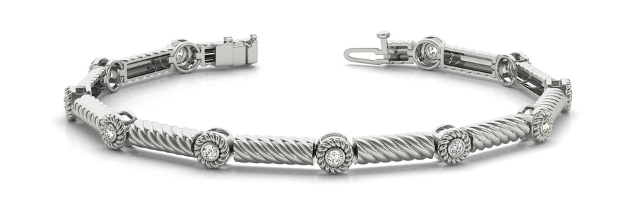 Elegant Diamond Bracelet with 0.22 Carat Total Weight SI1-SI2 G-H Quality Stones