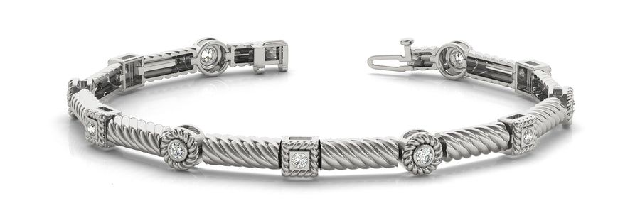 Elegant Diamond Bracelet with 0.22 Carat Total Weight SI1-SI2 G-H Quality Stones