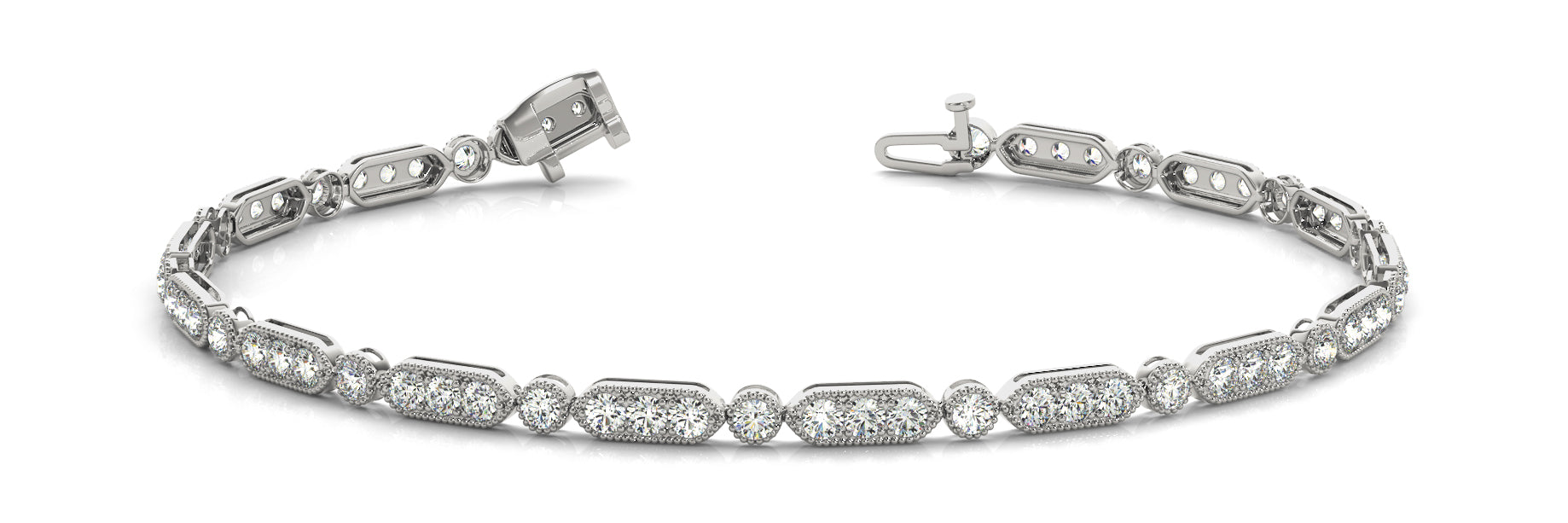 Elegant Prong-Set Diamond Bracelet with 0.64 Carat Total Weight in G-H SI1-SI2 Quality