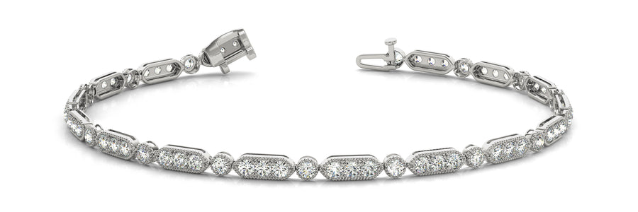 Elegant Prong-Set Diamond Bracelet with 0.64 Carat Total Weight in G-H SI1-SI2 Quality