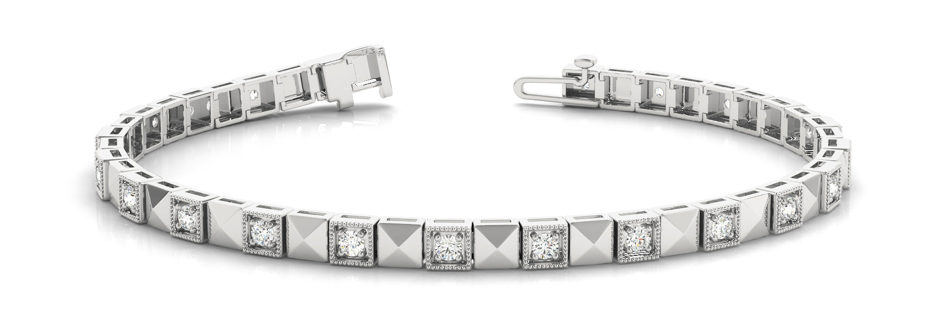 Elegant Prong-Set Diamond Bracelet with 0.575 Carat Total Weight in G-H SI1-SI2 Quality