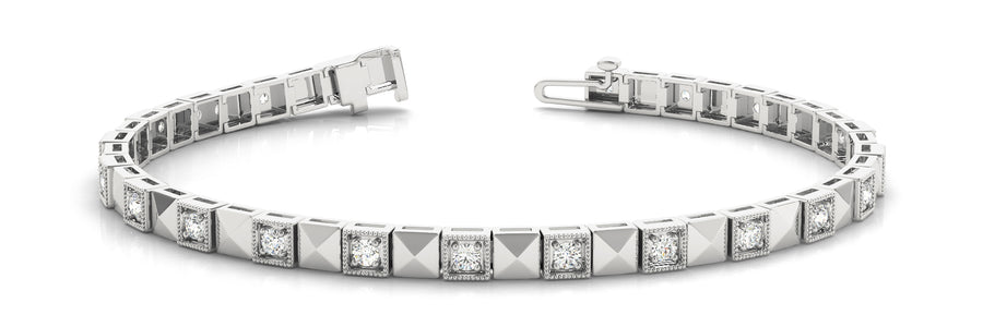 Elegant Prong-Set Diamond Bracelet with 0.575 Carat Total Weight in G-H SI1-SI2 Quality