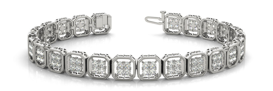 Elegant Diamond Bracelet with 2.88 Carat Total Weight in SI1-SI2 G-H Quality Stones