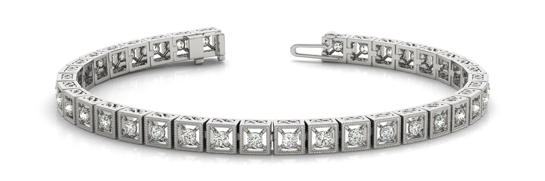 Elegant Prong-Set Diamond Bracelet with 1 Carat Total Weight in G-H SI1-SI2 Quality