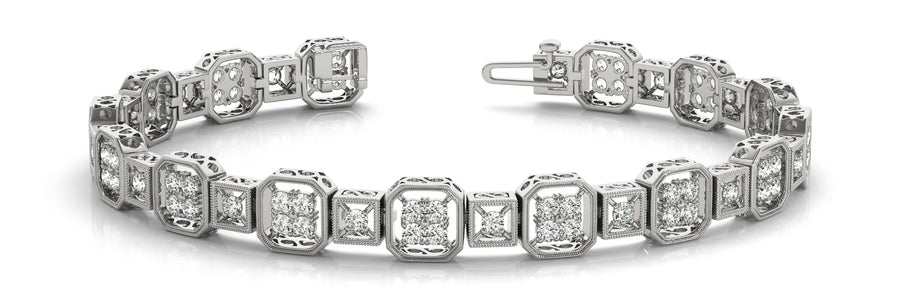 Vintage Diamond Bracelet with 2 Carat Total Weight SI1-SI2 G-H Diamonds