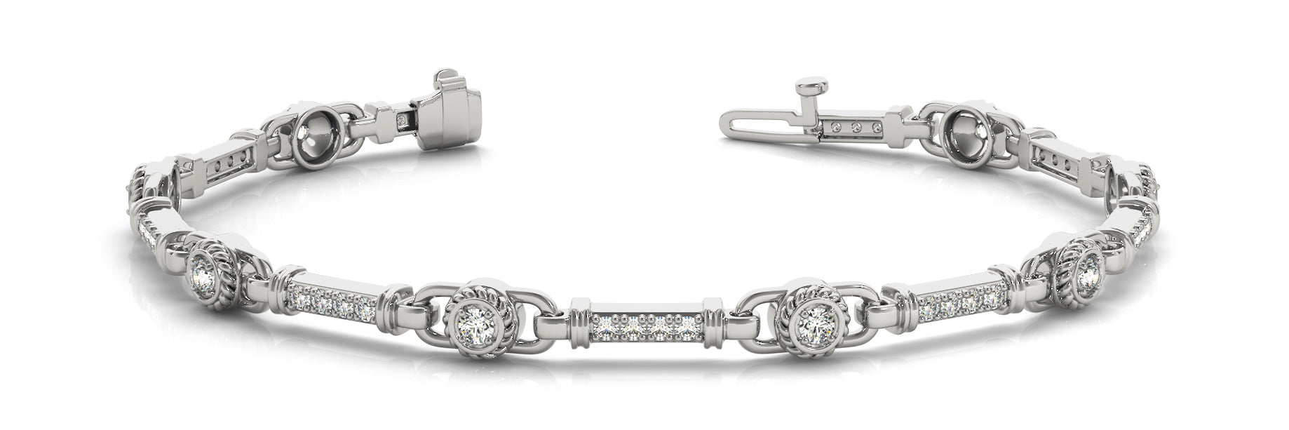 Three-Quarter Carat Total Weight Diamond Bracelet with SI1-SI2 G-H Quality Stones