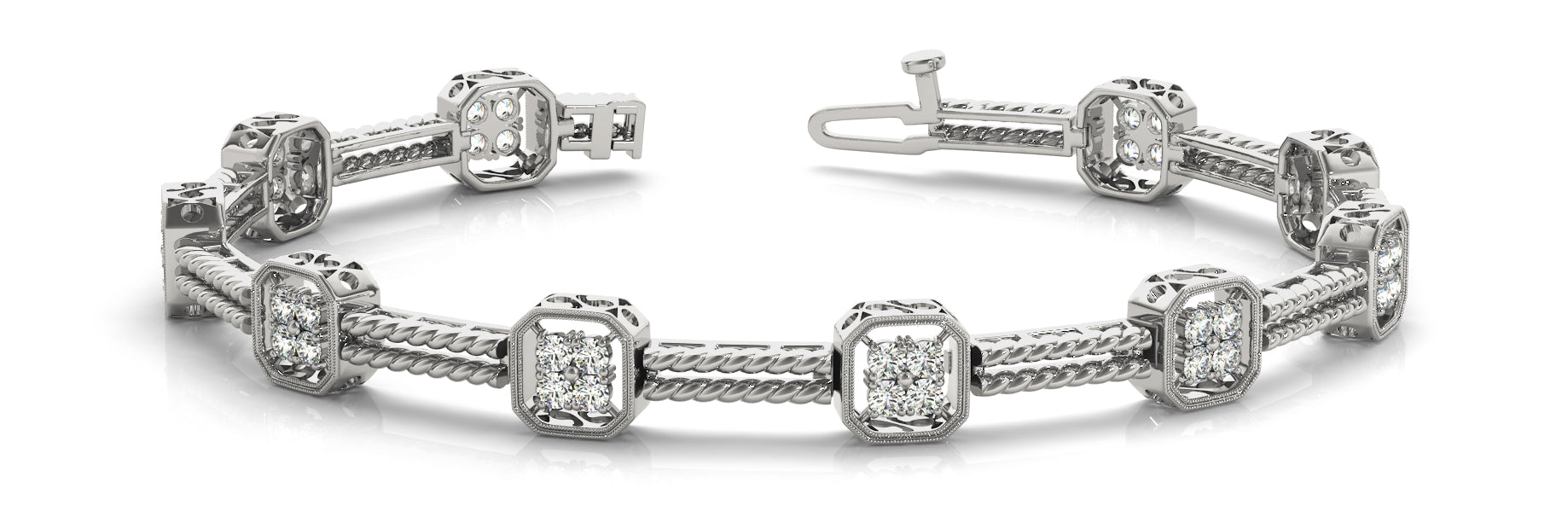 Elegant Diamond Bracelet with 1.20 Carat Total Weight in G-H SI1-SI2 Quality Stones