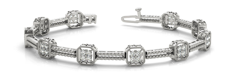Elegant Diamond Bracelet with 1.20 Carat Total Weight in G-H SI1-SI2 Quality Stones