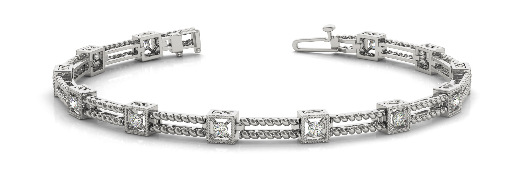 Elegant Diamond Bracelet with 3/8 Carat Total Weight SI1-SI2 G-H Quality Stones