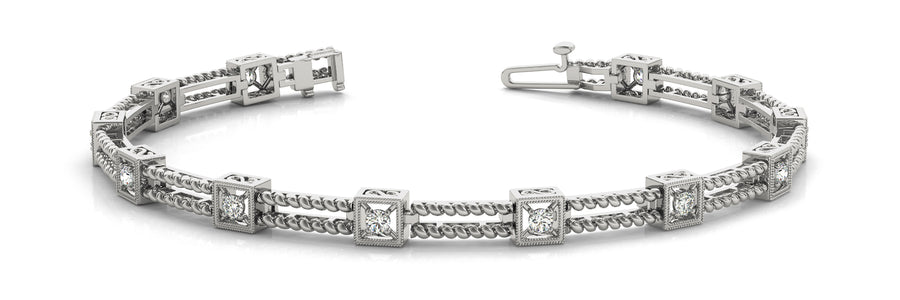 Elegant Diamond Bracelet with 3/8 Carat Total Weight SI1-SI2 G-H Quality Stones