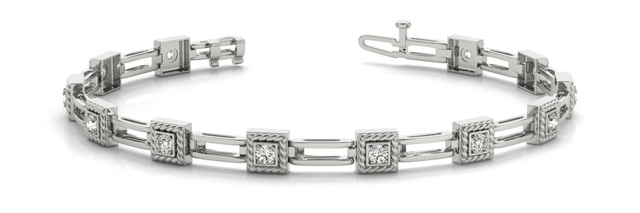 Elegant 3/4 Carat Total Weight Diamond Bracelet with SI1-SI2 G-H Quality Stones