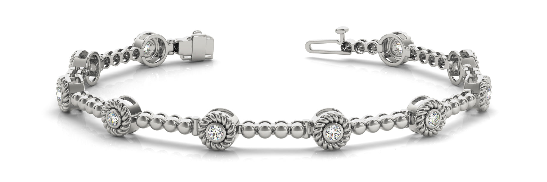 Elegant Diamond Bracelet with 0.20 Carat Total Weight SI1-SI2 G-H Quality Stones