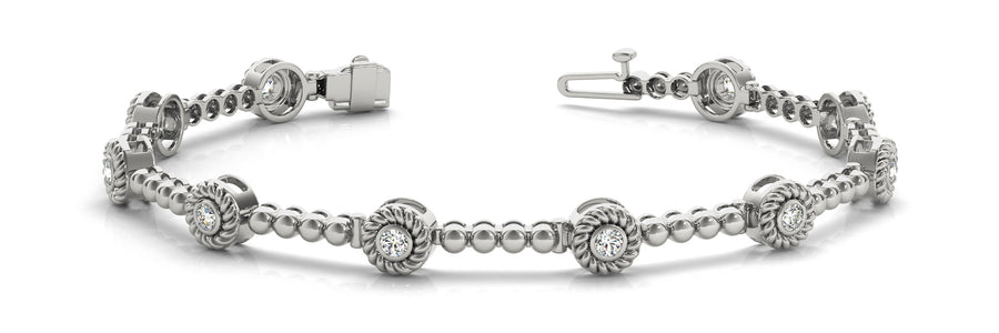 Elegant Diamond Bracelet with 0.20 Carat Total Weight SI1-SI2 G-H Quality Stones