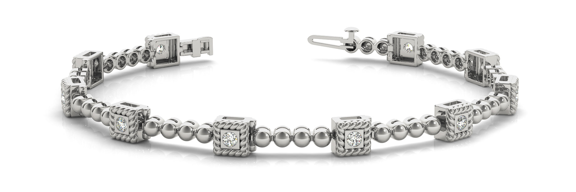 Elegant Diamond Bracelet with 0.20 Carat Total Weight SI1-SI2 G-H Quality Stones