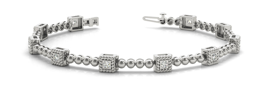 Elegant Diamond Bracelet with 0.20 Carat Total Weight SI1-SI2 G-H Quality Stones