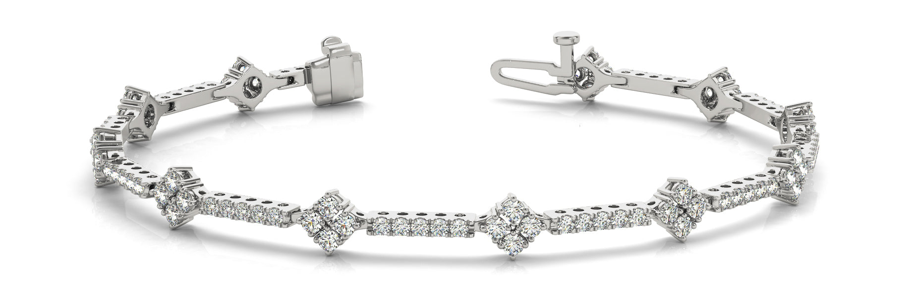 Elegant Prong-Set Diamond Bracelet with 1.29 Carat Total Weight in G-H SI1-SI2 Quality