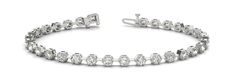 Elegant Prong-Set Diamond Bracelet with 1.60 Carat Total Weight, SI1-SI2 G-H Quality