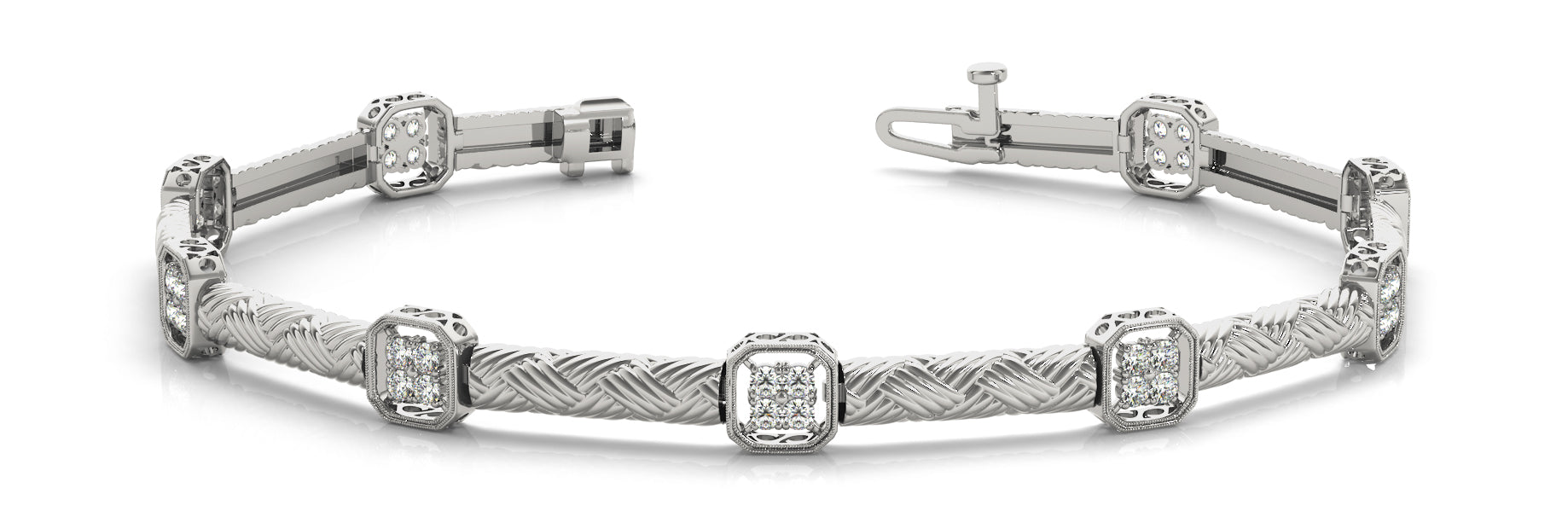 Diamond Bracelet with 1 Carat Total Weight SI1-SI2 G-H Quality Stones