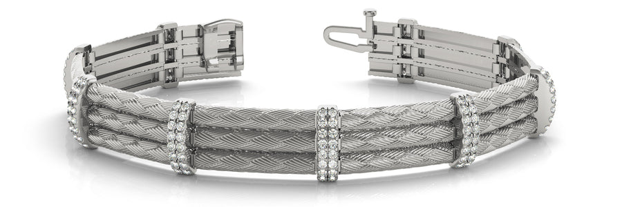 Elegant Diamond Bracelet with 1.44 Carat Total Weight in G-H Color and SI1-SI2 Clarity