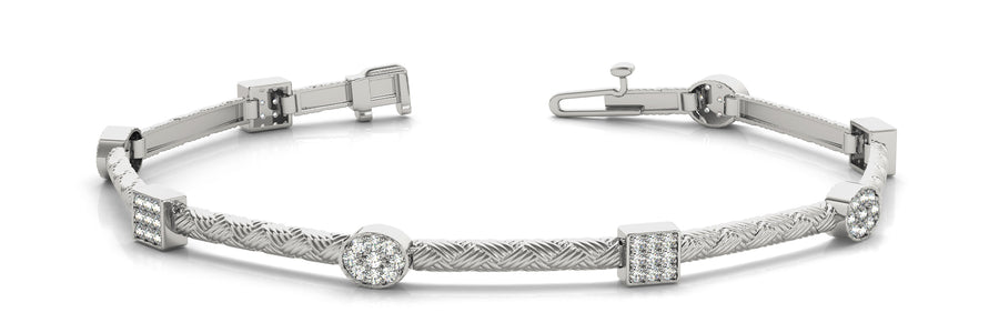 Elegant Half Carat Total Weight Diamond Bracelet with SI1-SI2 G-H Quality Stones