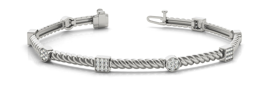 Elegant Diamond Bracelet with 1/2 Carat Total Weight in SI1-SI2 G-H Quality Stones