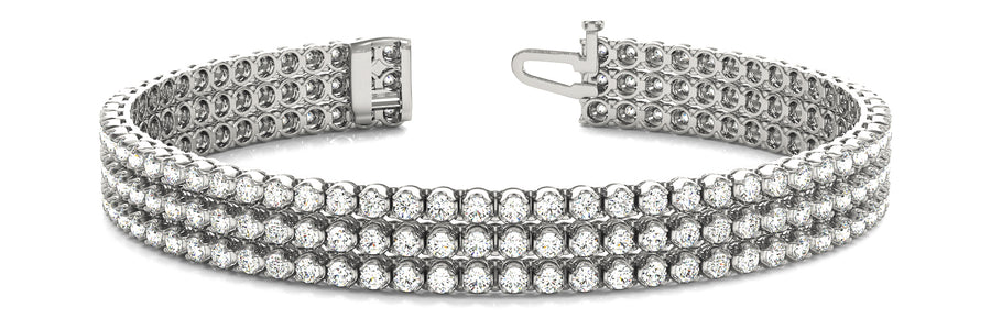 Elegant Multi-Row Diamond Bracelet with 3.72 Carat Total Weight in G-H SI1-SI2 Quality