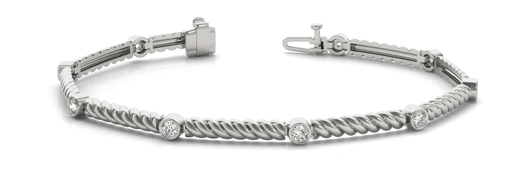 Elegant Diamond Bracelet with 0.54 Carat Total Weight in SI1-SI2 G-H Quality Stones
