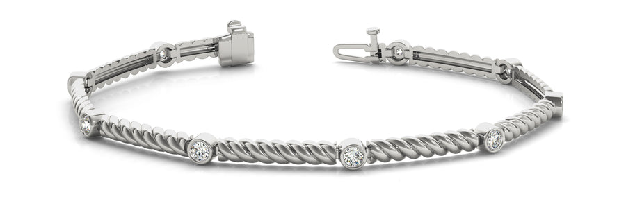 Elegant Diamond Bracelet with 0.54 Carat Total Weight in SI1-SI2 G-H Quality Stones