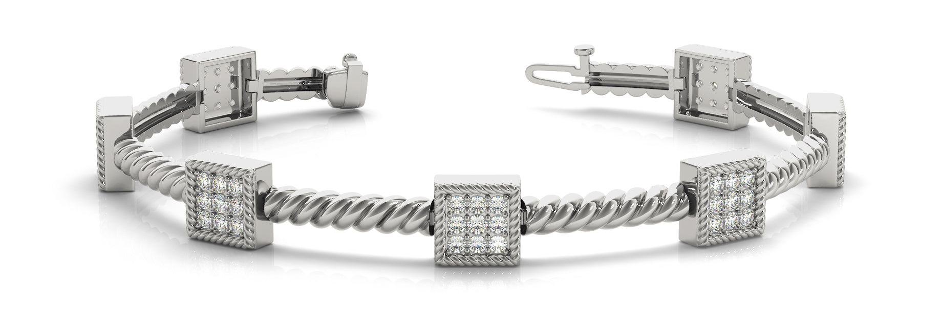 Elegant Diamond Bracelet with 1 Carat Total Weight in SI1-SI2 G-H Quality Stones